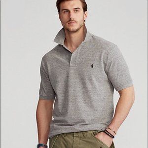 Polo Ralph Lauren Dark Grey Iconic Mesh Polo Shirt